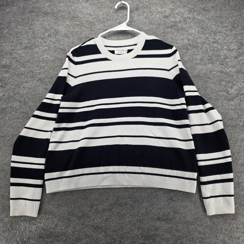 Frame Sweater Mens Medium Striped Sculpture Stripe Pullover Long Sleeve